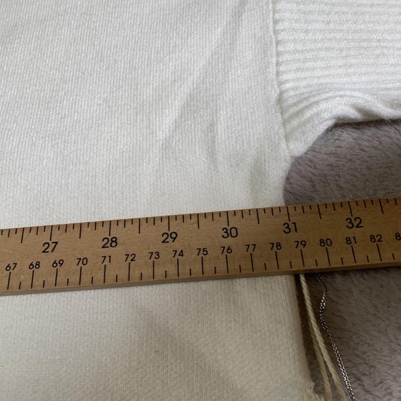 Kerisma Aja Sweater Womens One Size White Rib Turtleneck Dolman Knit Pullover - Picture 8 of 16